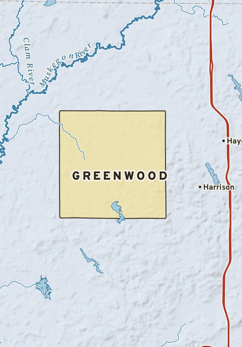 Atlas plate of Greenwood, Michigan.