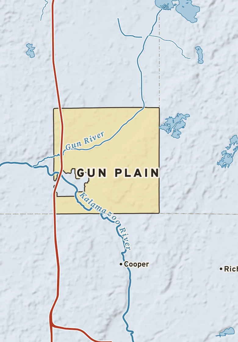 Atlas plate of Gun Plain, Michigan.