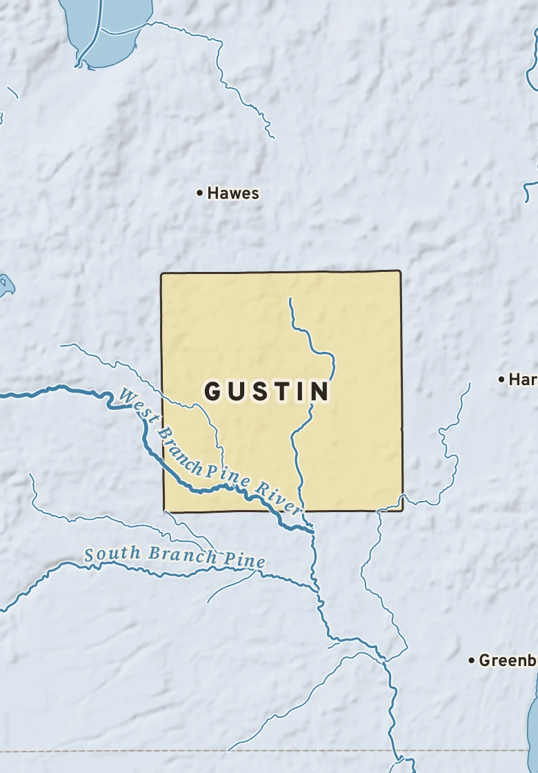 Atlas plate of Gustin, Michigan.