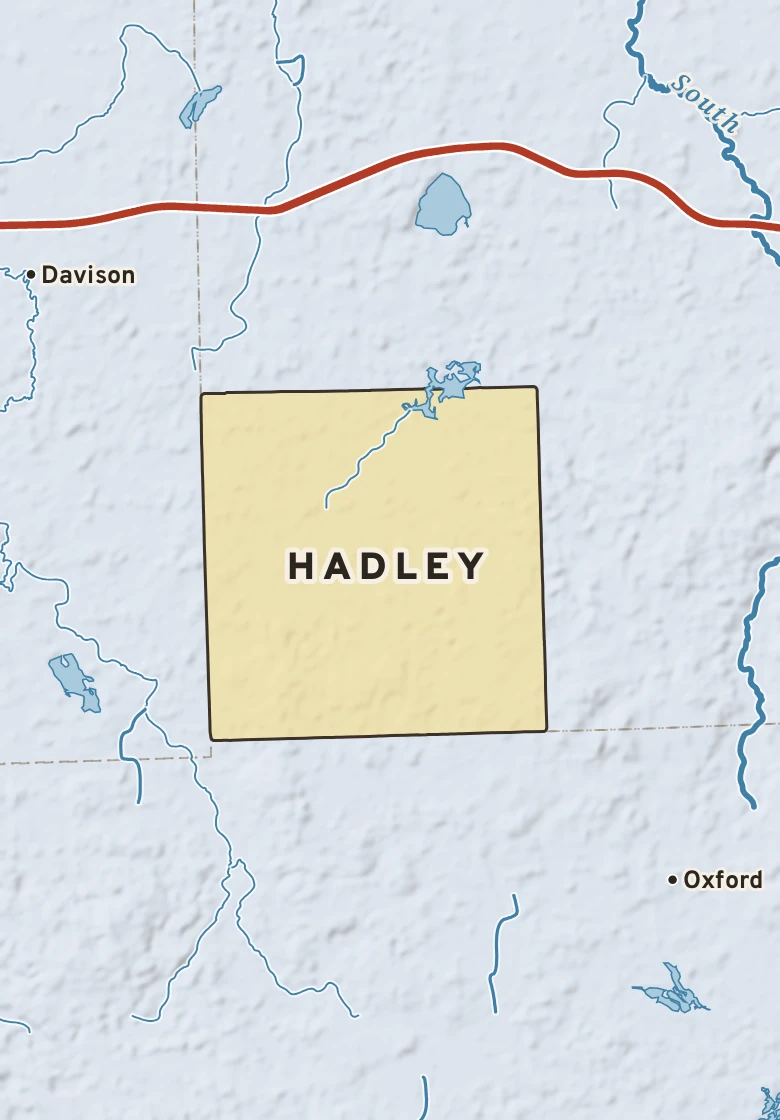 Atlas plate of Hadley, Michigan.