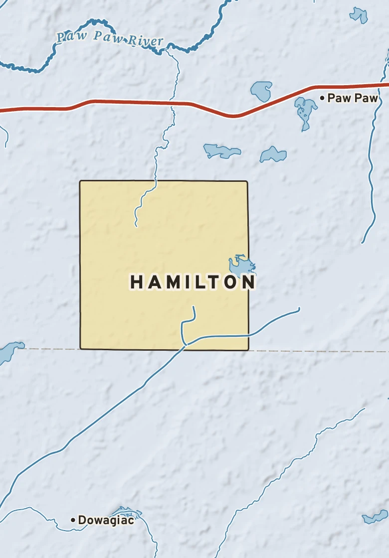 Atlas plate of Hamilton, Michigan.