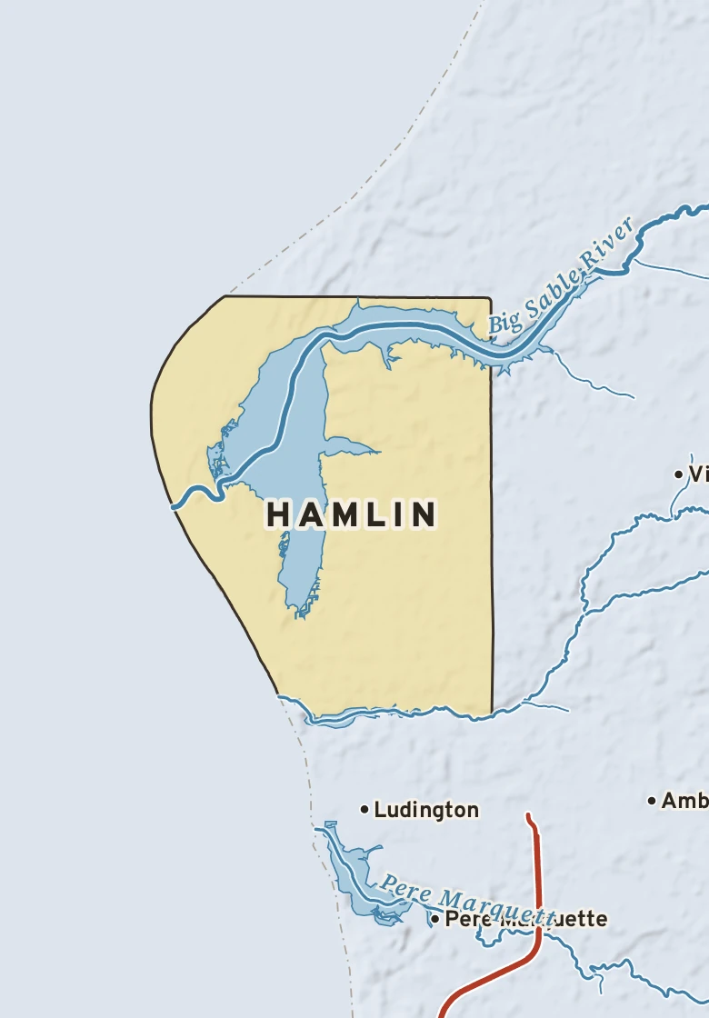 Atlas plate of Hamlin, Michigan.