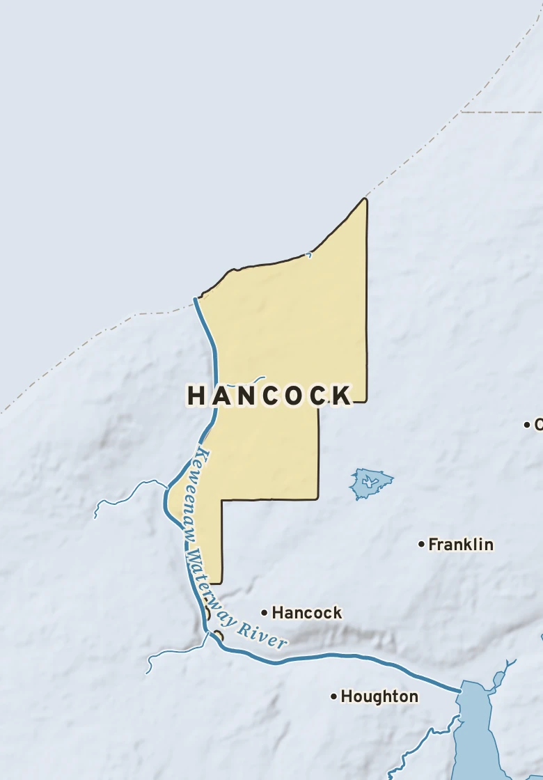 Atlas plate of Hancock, Michigan.