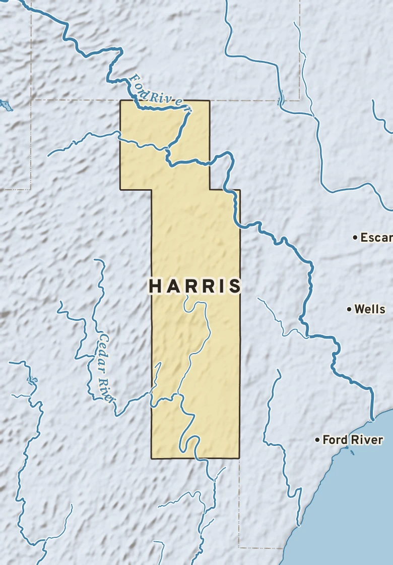Atlas plate of Harris, Michigan.