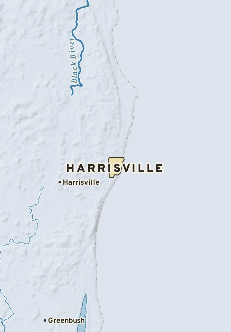 Atlas plate of Harrisville, Michigan.
