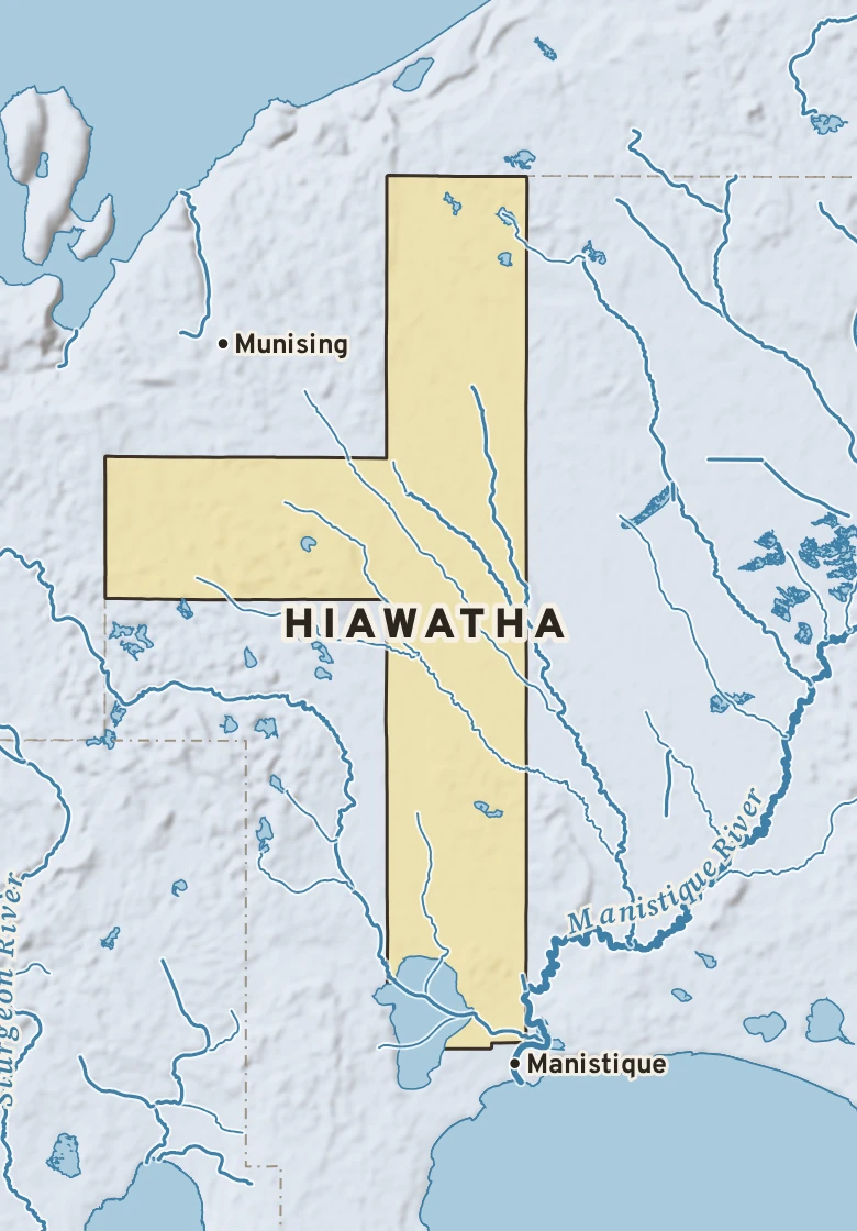 Atlas plate of Hiawatha, Michigan.