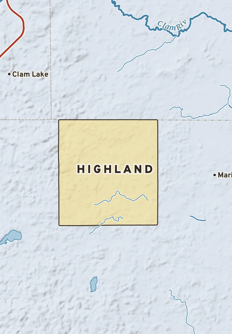 Atlas plate of Highland, Michigan.