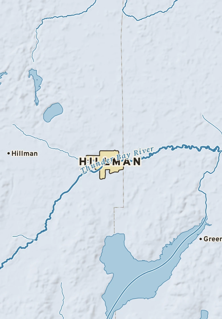 Atlas plate of Hillman, Michigan.