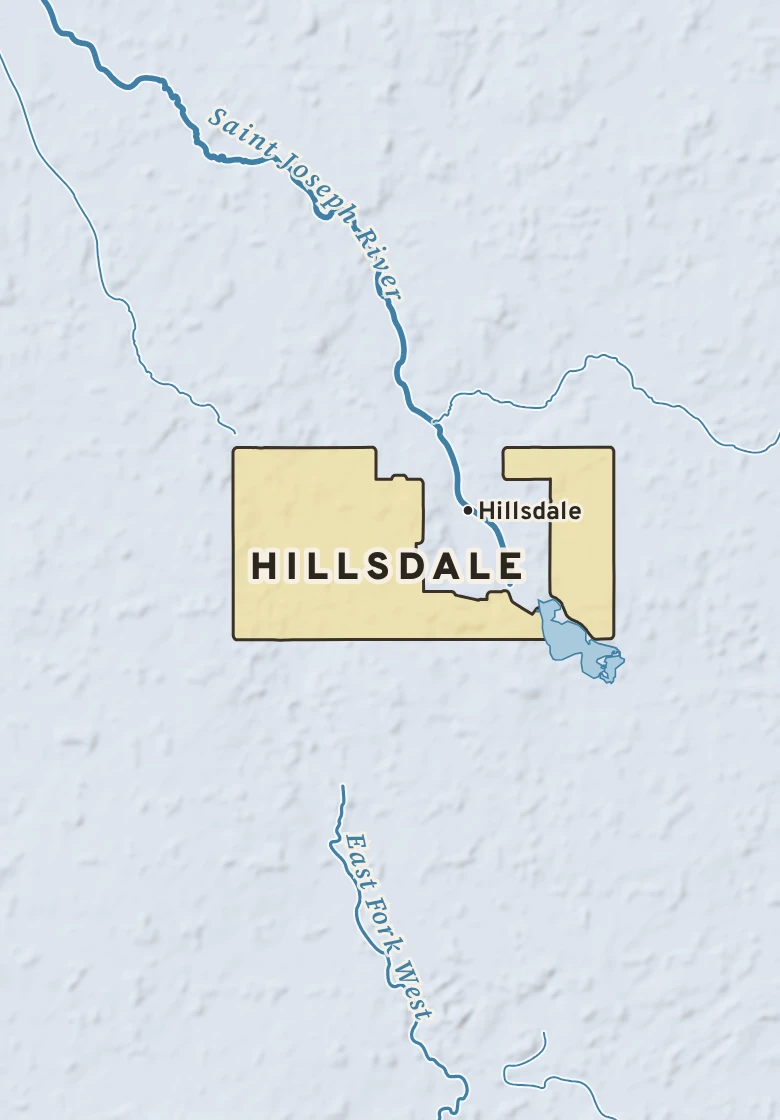 Atlas plate of Hillsdale, Michigan.