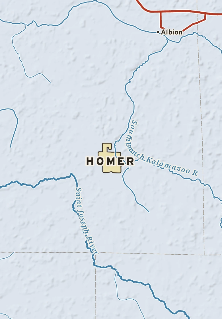 Atlas plate of Homer, Michigan.