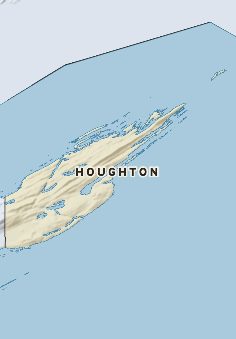 Atlas plate of Houghton, Michigan.