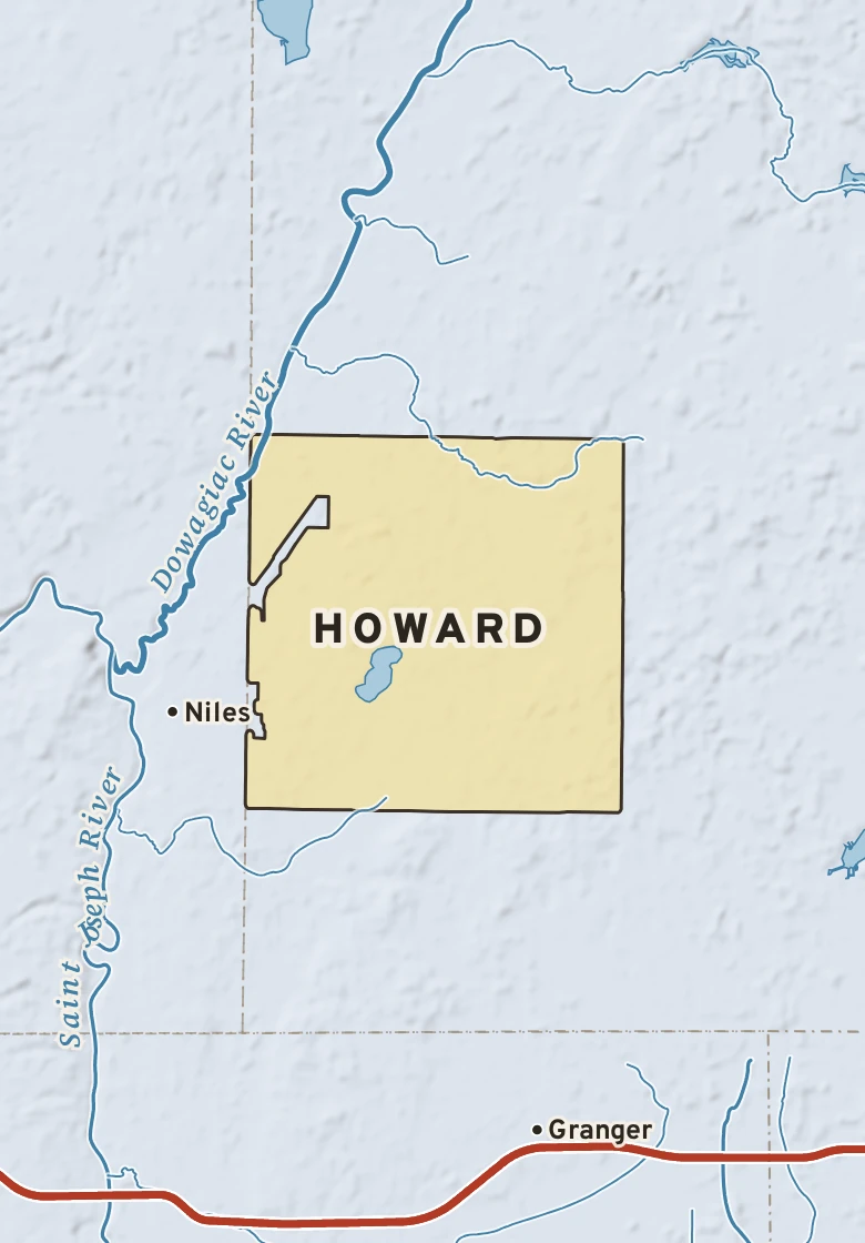 Atlas plate of Howard, Michigan.
