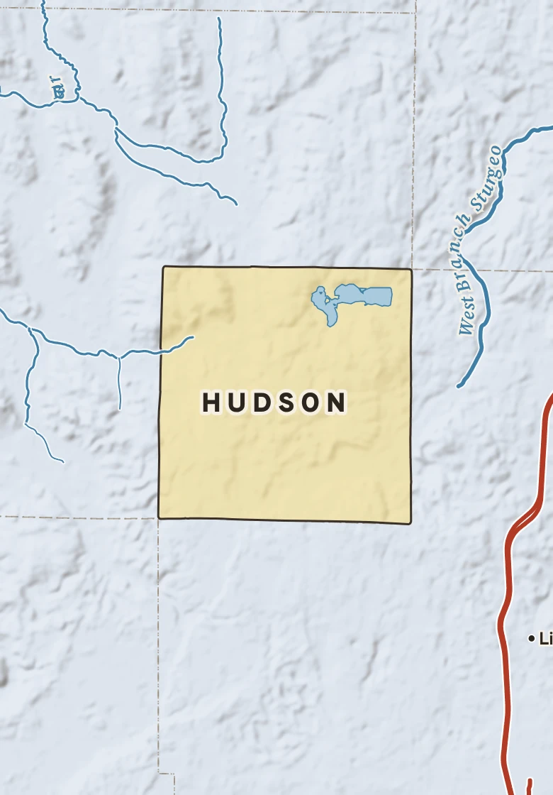 Atlas plate of Hudson, Michigan.
