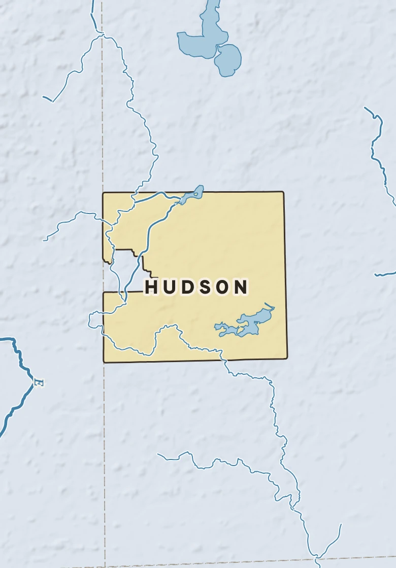 Atlas plate of Hudson, Michigan.