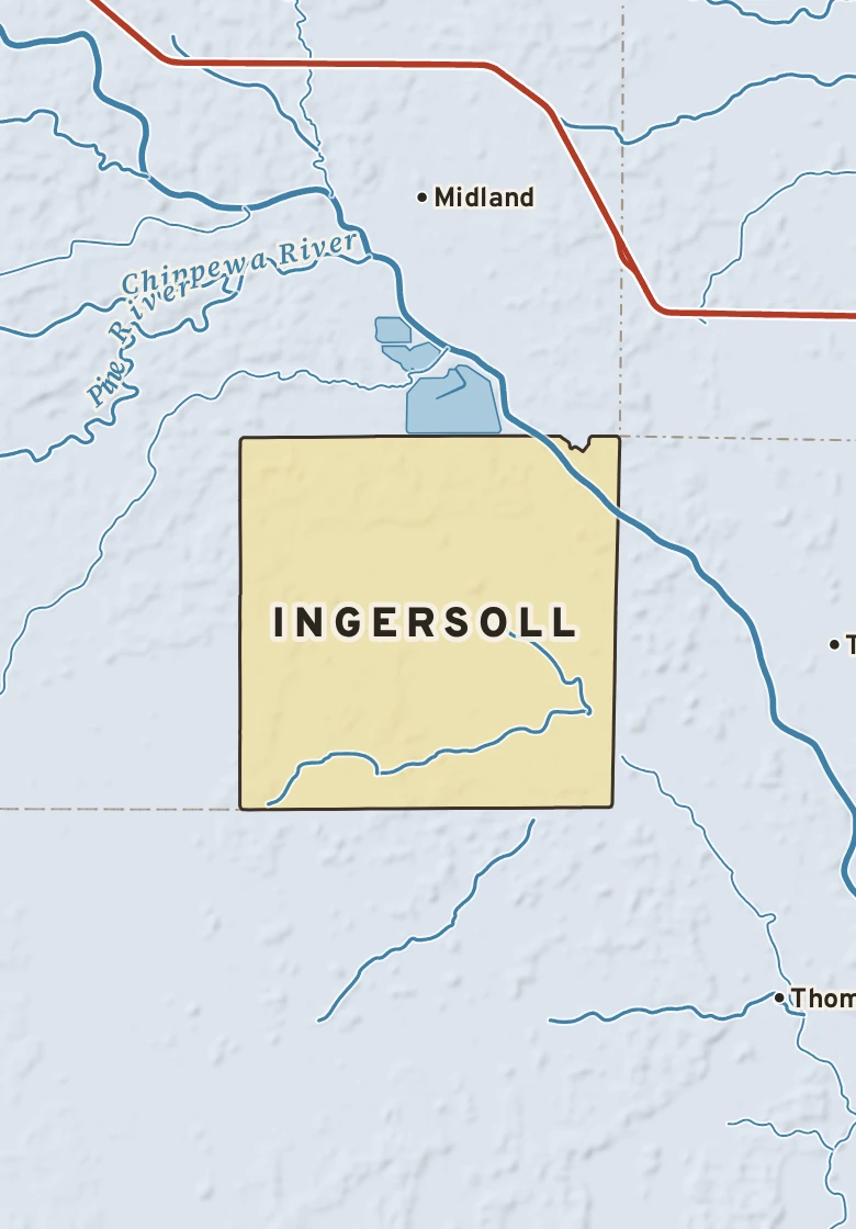 Atlas plate of Ingersoll, Michigan.