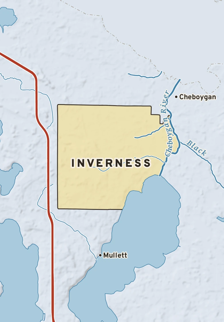 Atlas plate of Inverness, Michigan.