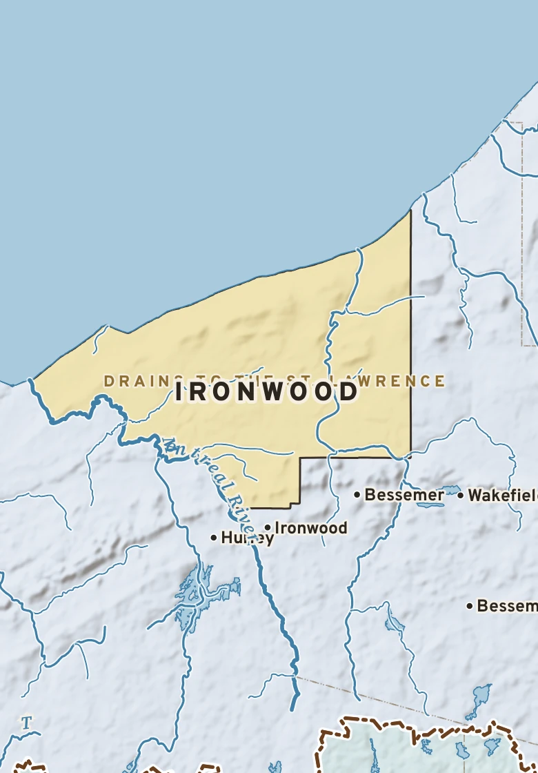 Atlas plate of Ironwood, Michigan.