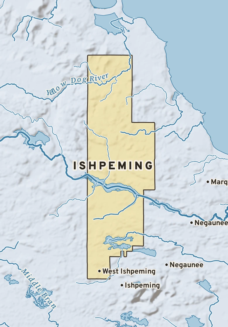Atlas plate of Ishpeming, Michigan.