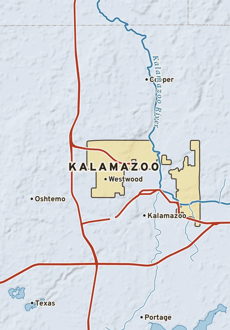Atlas plate of Kalamazoo, Michigan.