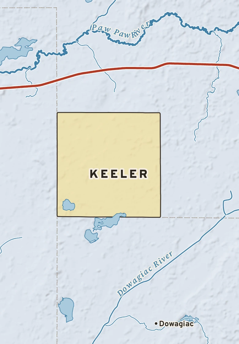 Atlas plate of Keeler, Michigan.