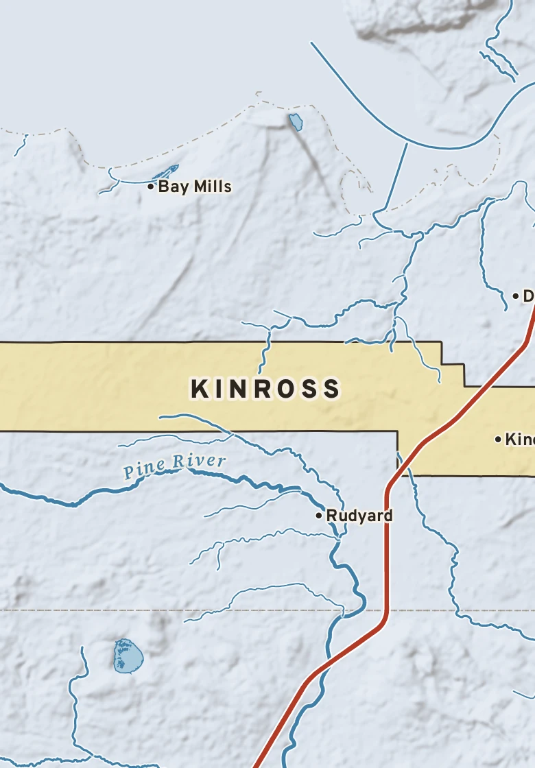Atlas plate of Kinross, Michigan.