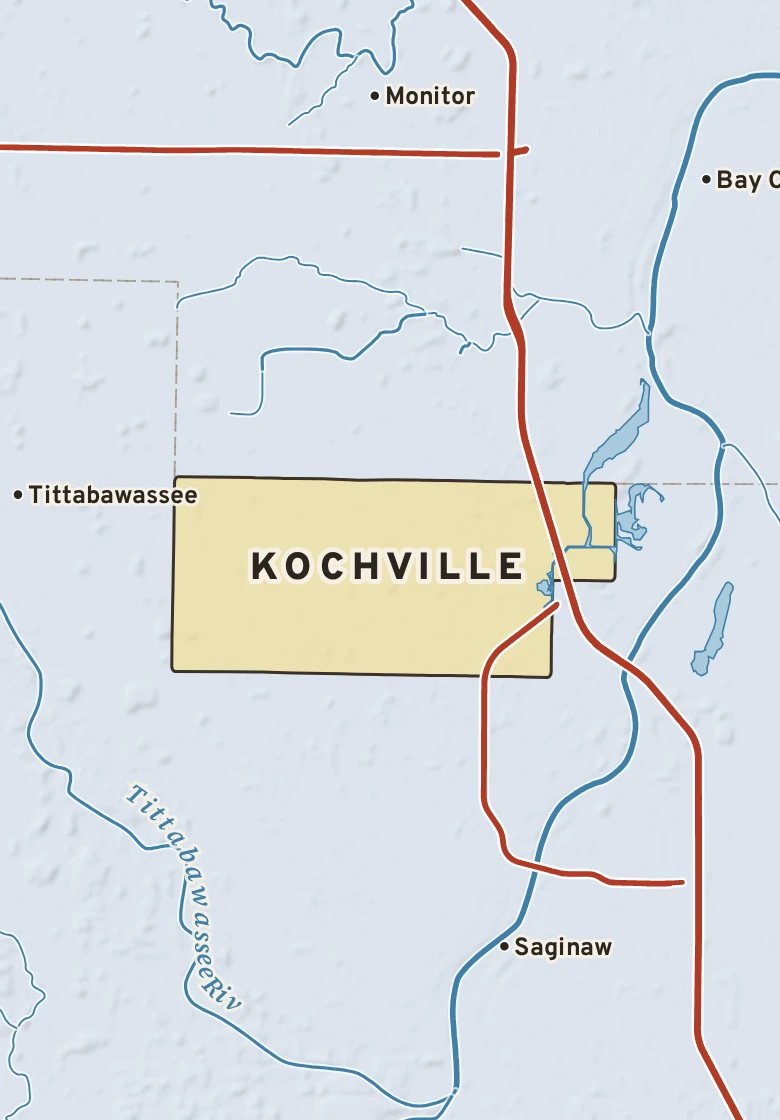 Atlas plate of Kochville, Michigan.