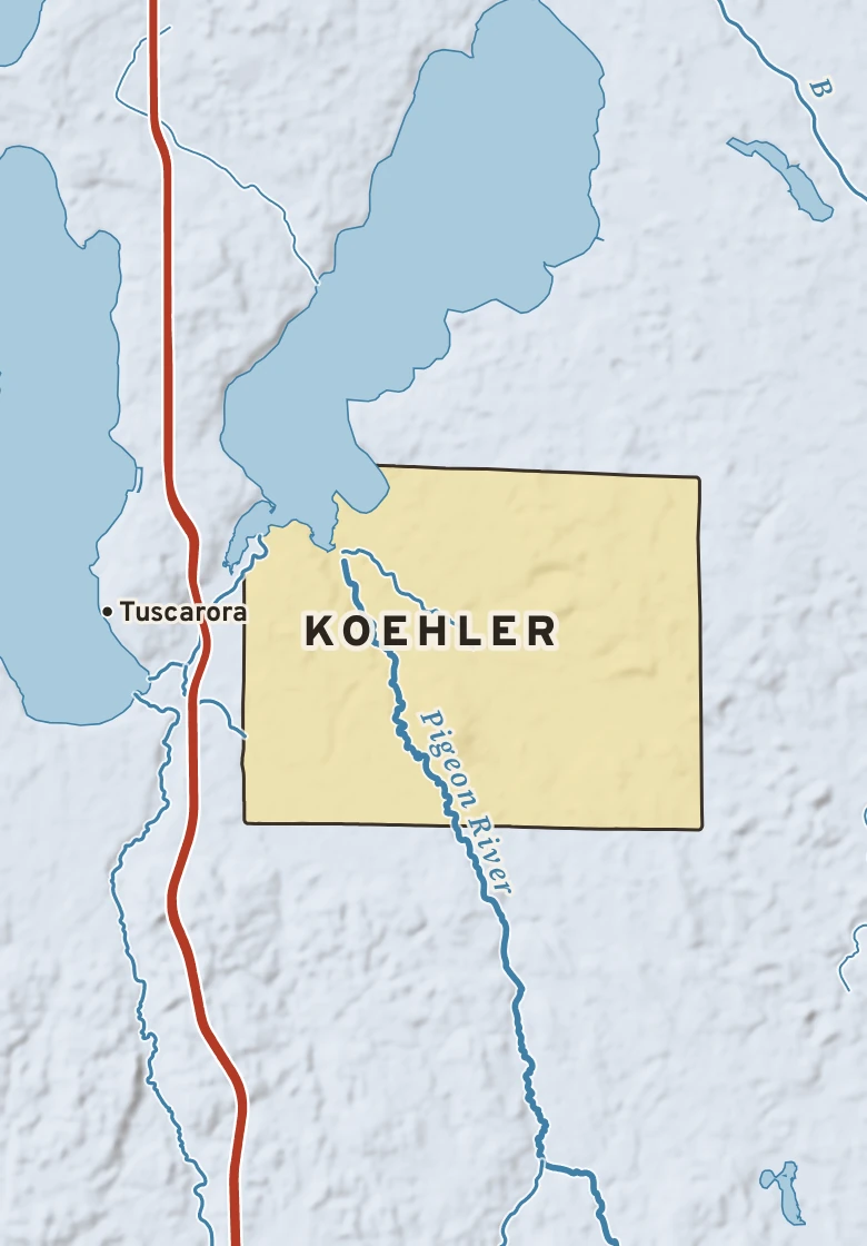Atlas plate of Koehler, Michigan.