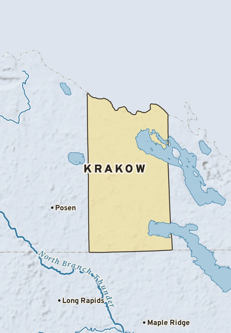 Atlas plate of Krakow, Michigan.