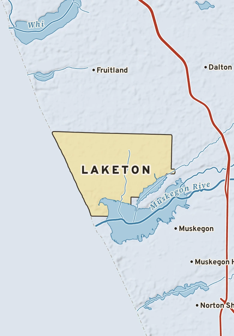 Atlas plate of Laketon, Michigan.