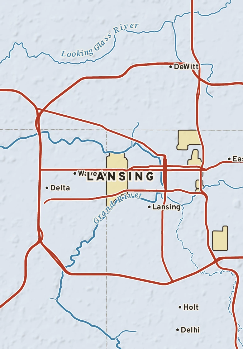 Atlas plate of Lansing, Michigan.