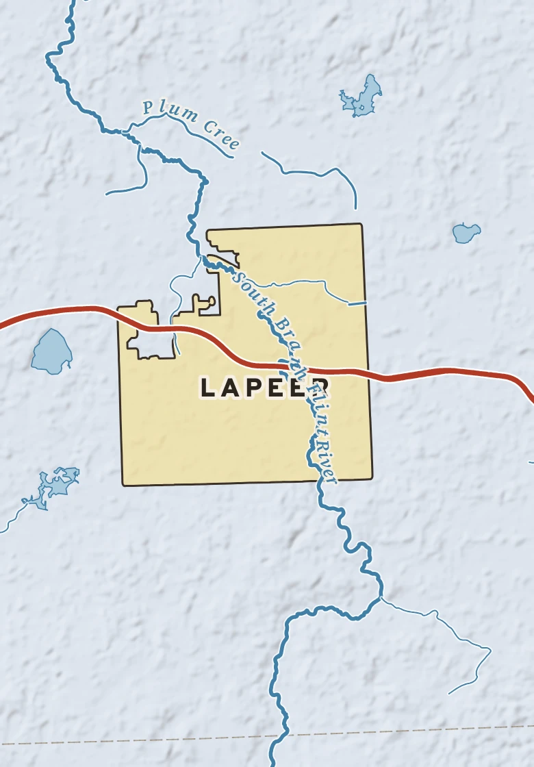 Atlas plate of Lapeer, Michigan.