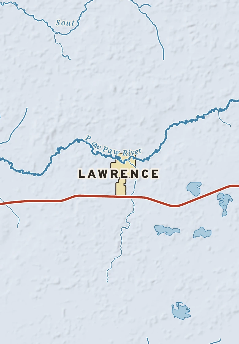 Atlas plate of Lawrence, Michigan.