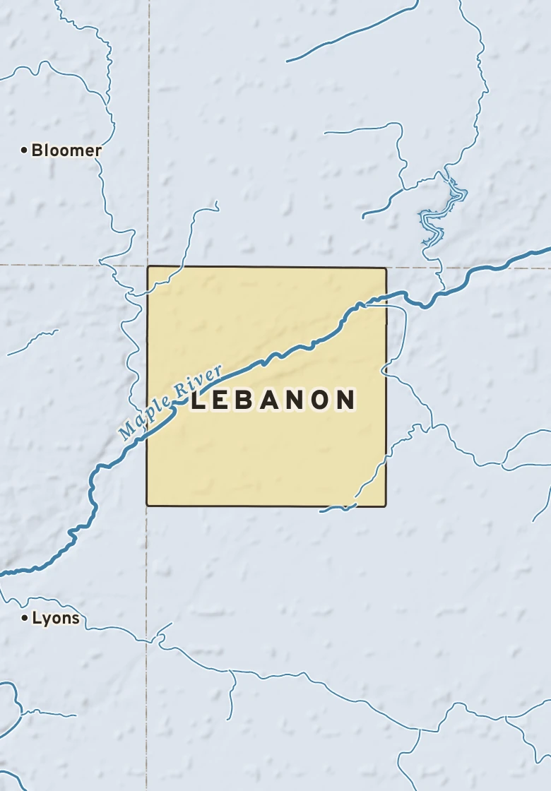 Atlas plate of Lebanon, Michigan.