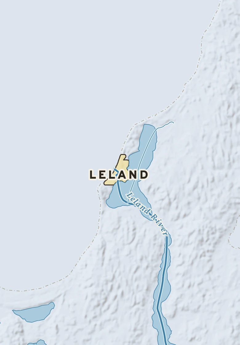 Atlas plate of Leland, Michigan.