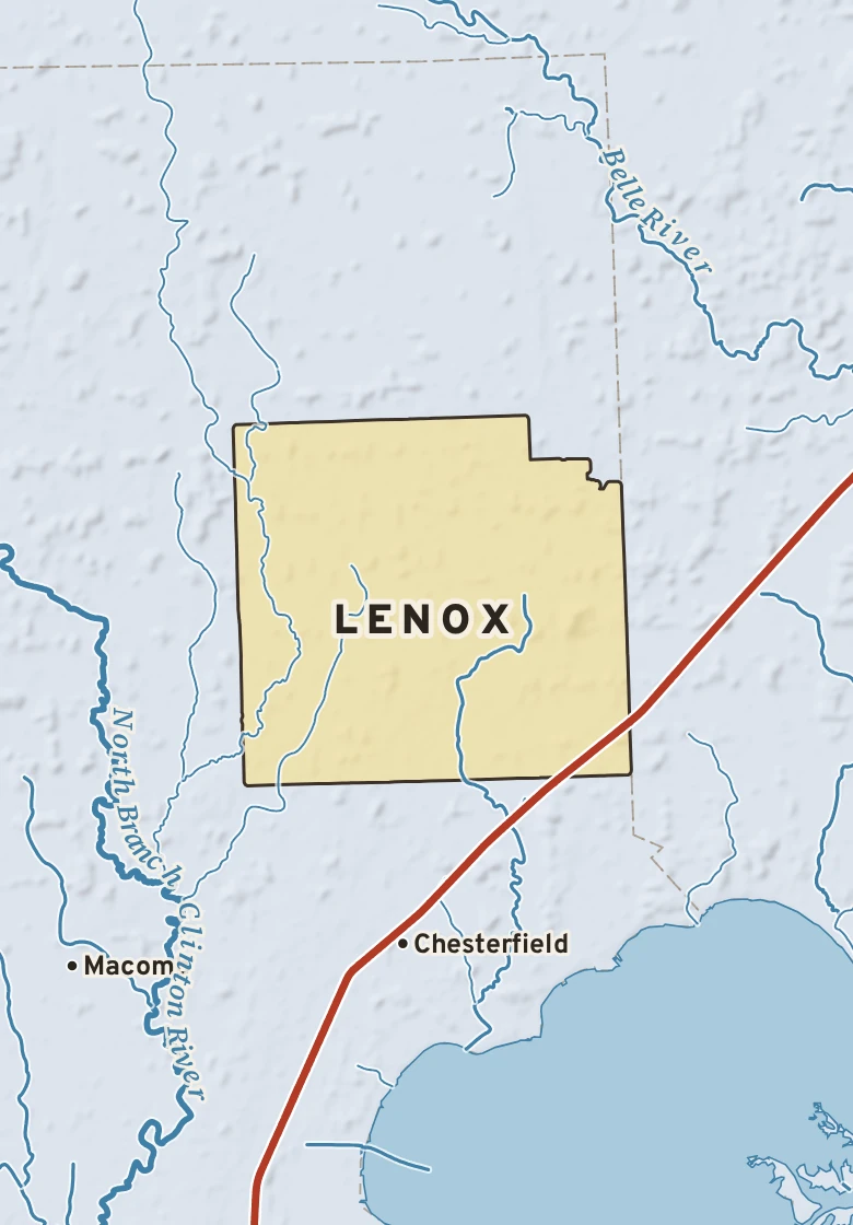 Atlas plate of Lenox, Michigan.