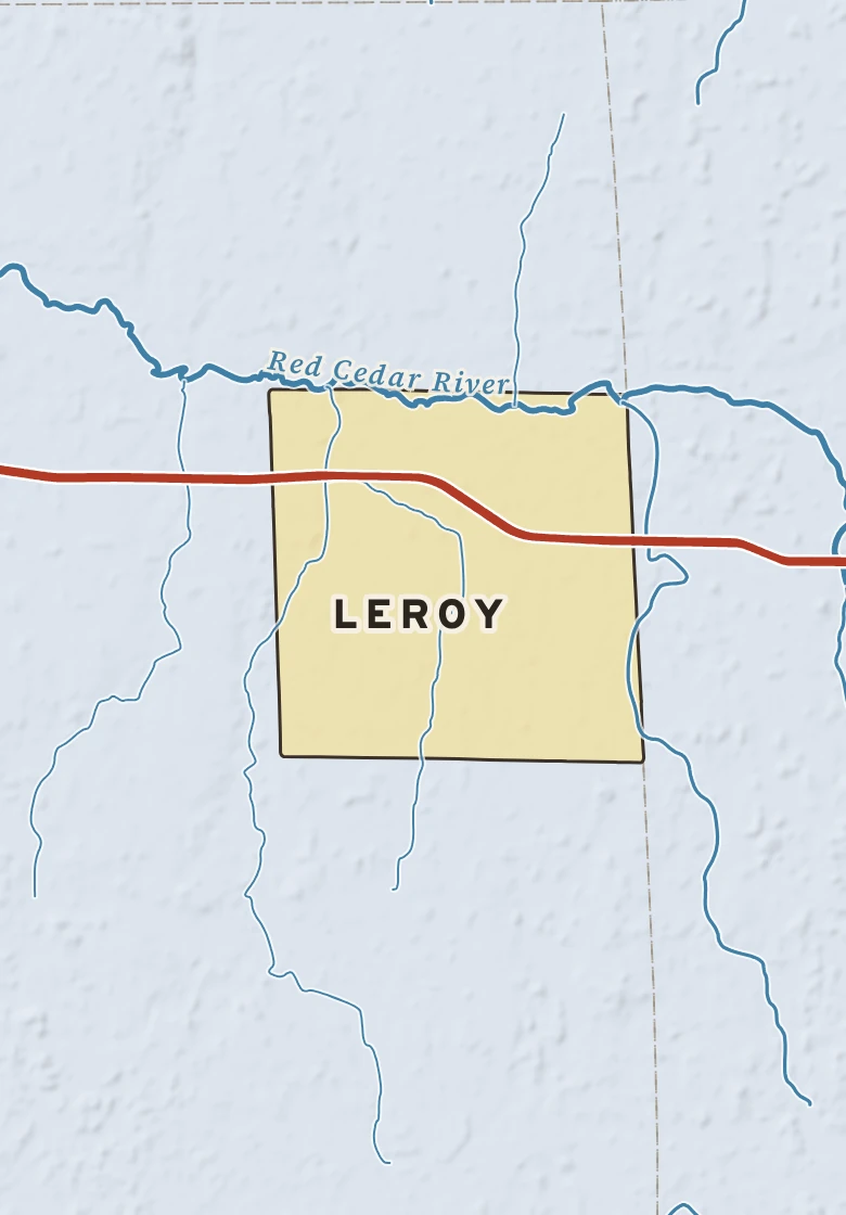 Atlas plate of Leroy, Michigan.