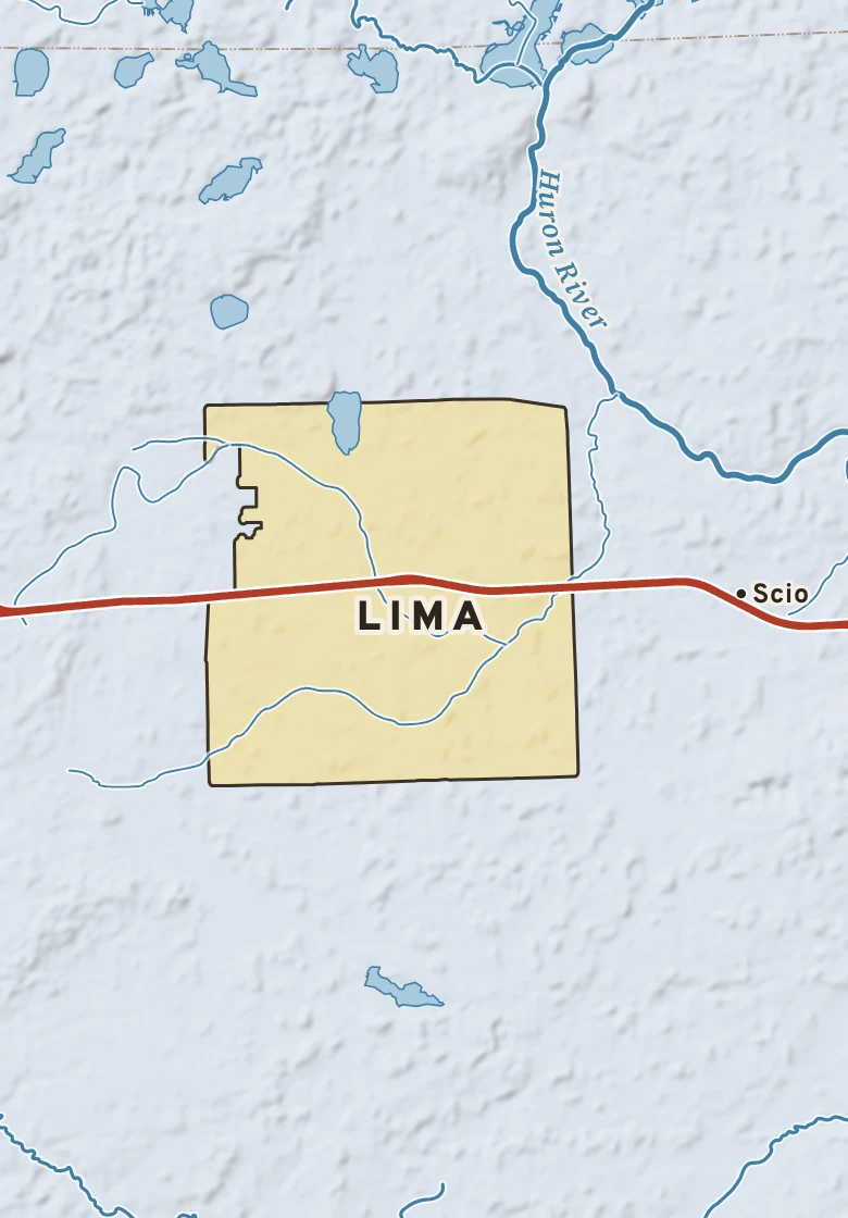 Atlas plate of Lima, Michigan.