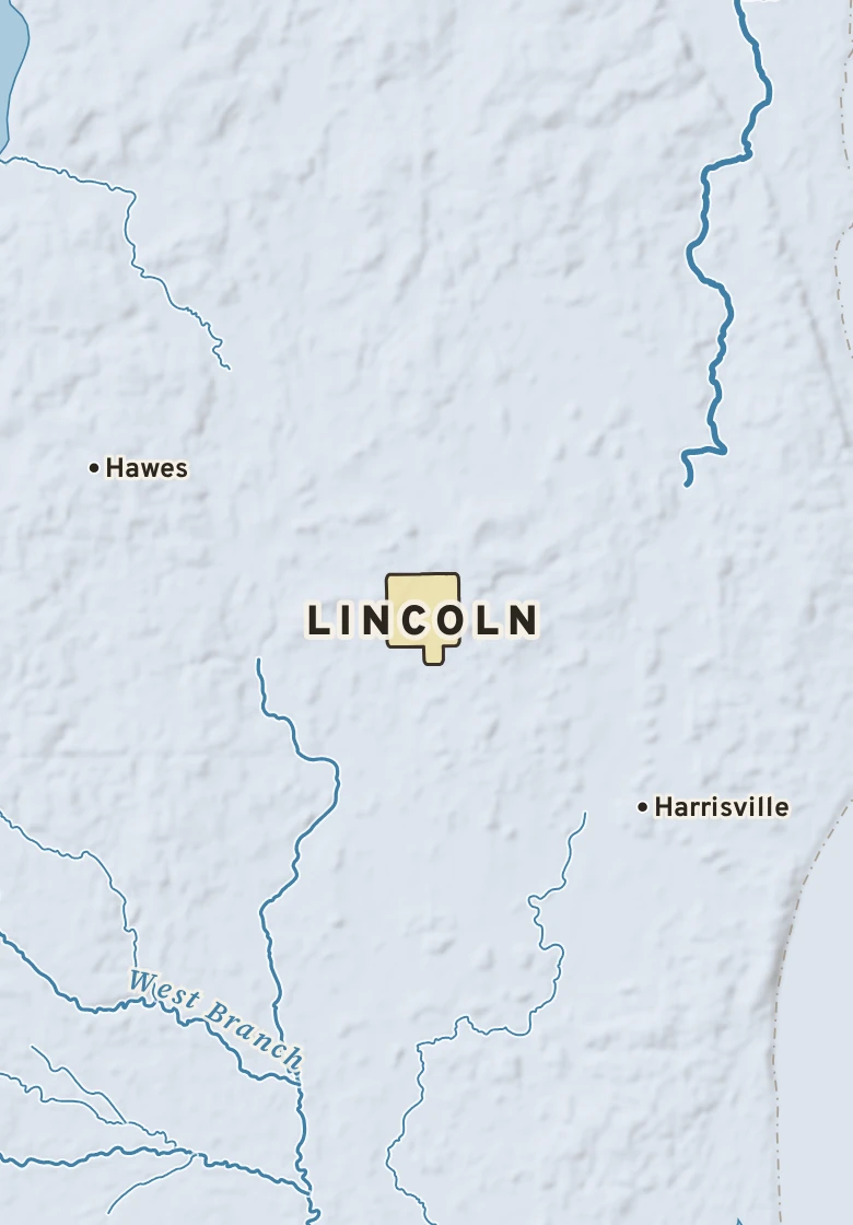 Atlas plate of Lincoln, Michigan.
