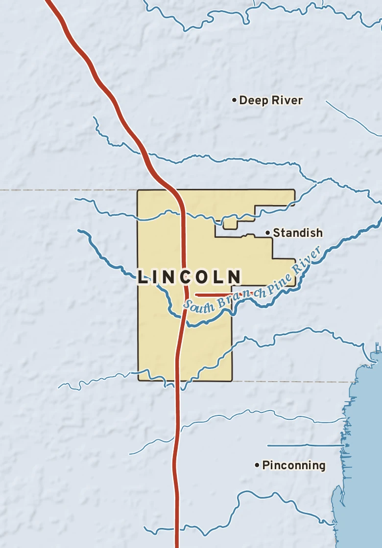 Atlas plate of Lincoln, Michigan.