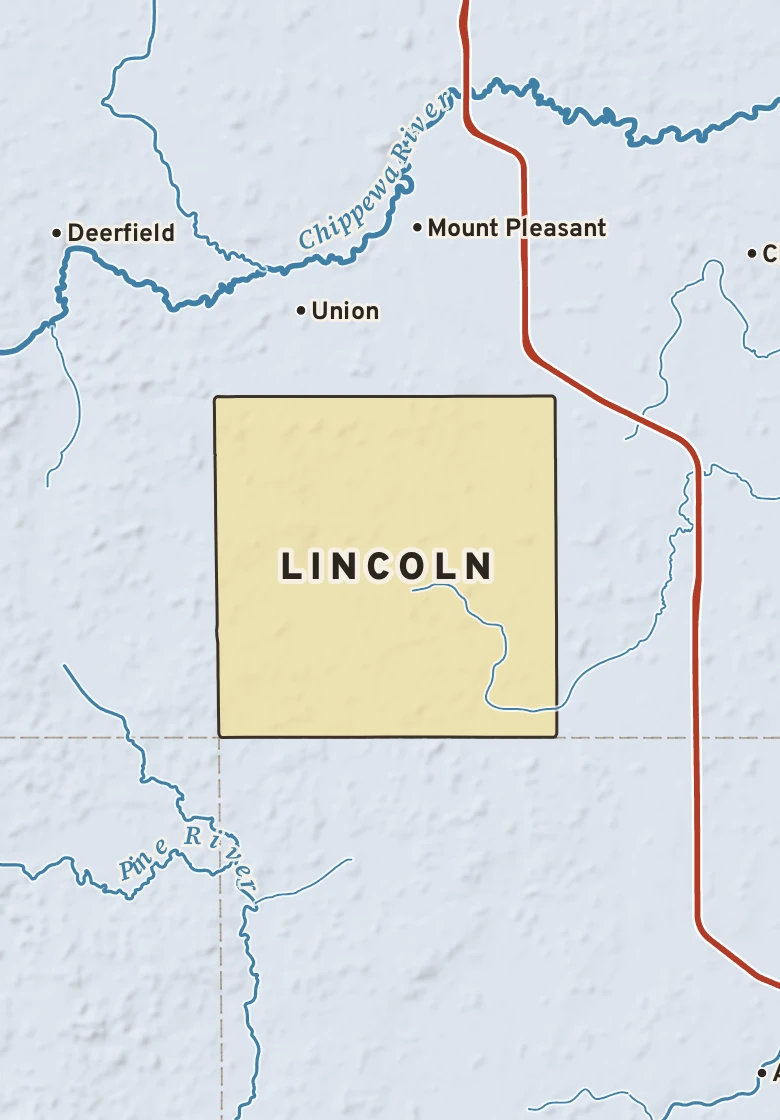 Atlas plate of Lincoln, Michigan.