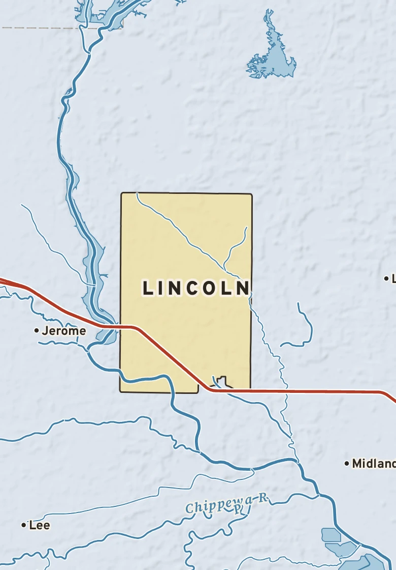 Atlas plate of Lincoln, Michigan.