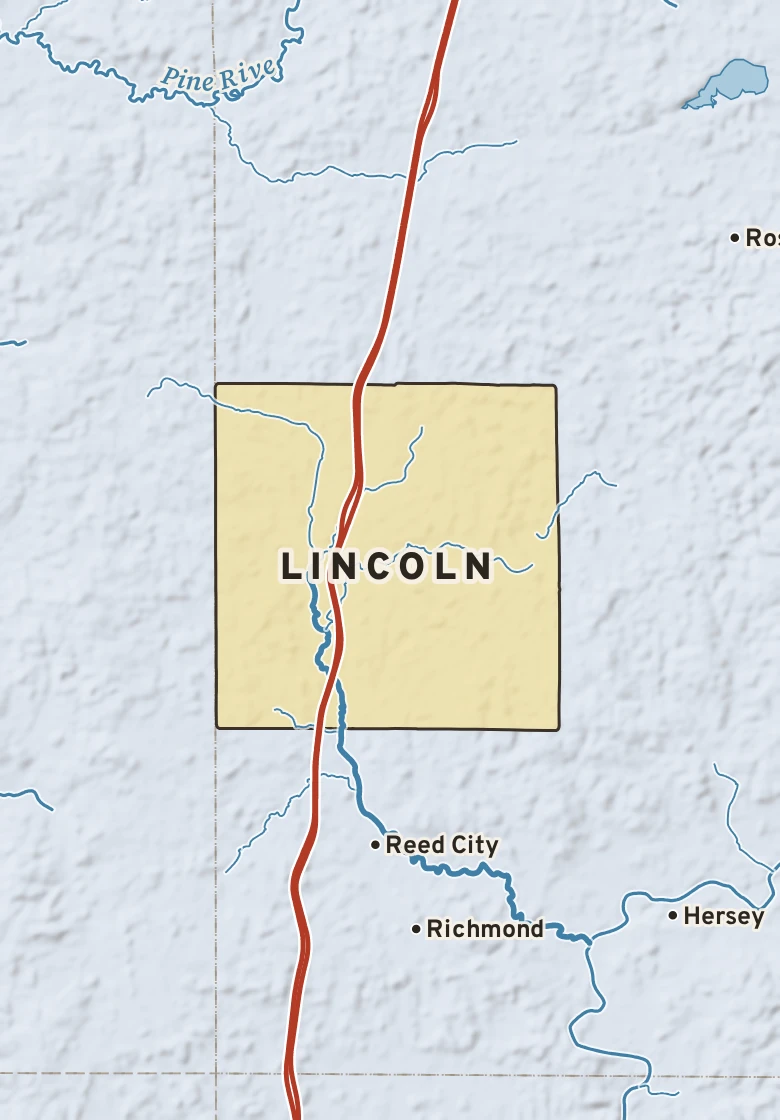 Atlas plate of Lincoln, Michigan.
