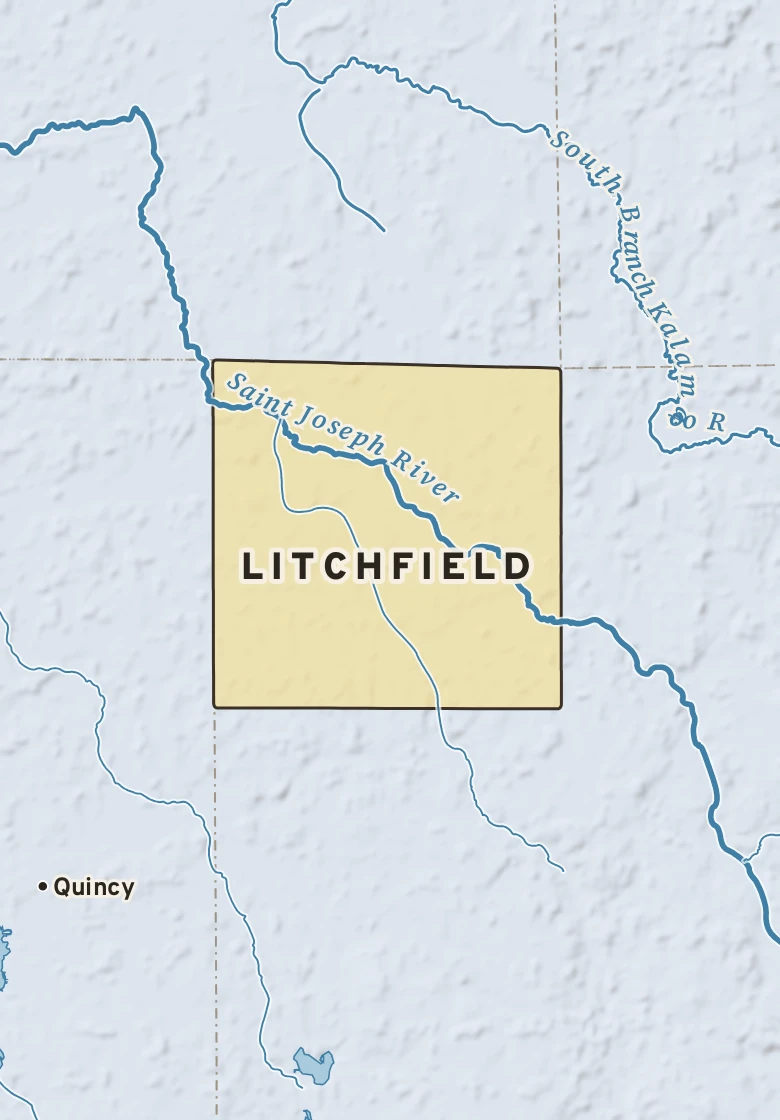 Atlas plate of Litchfield, Michigan.