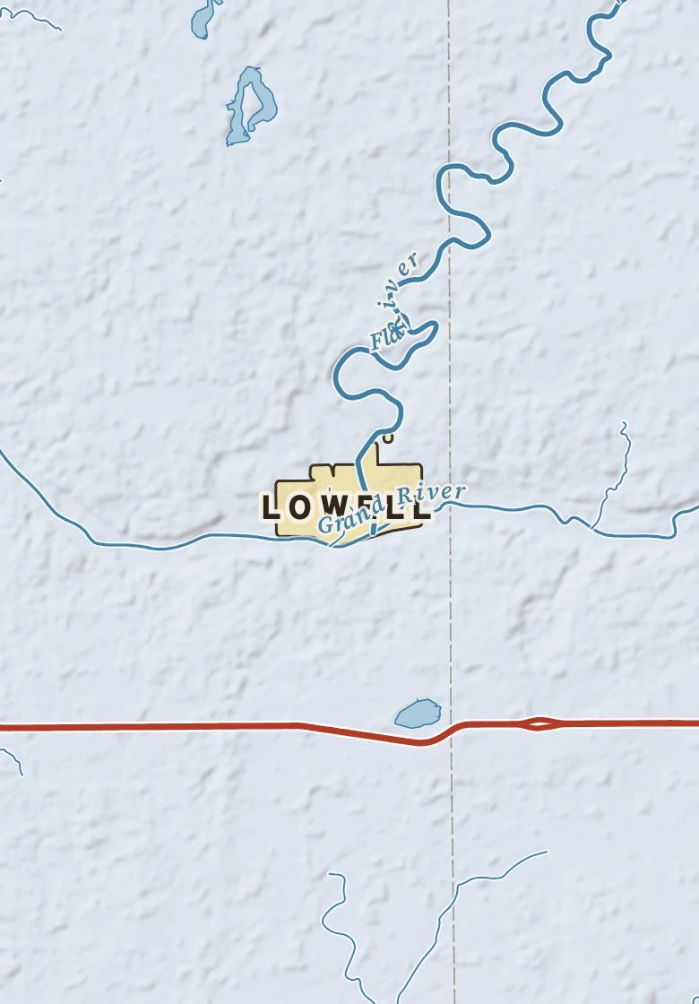 Atlas plate of Lowell, Michigan.
