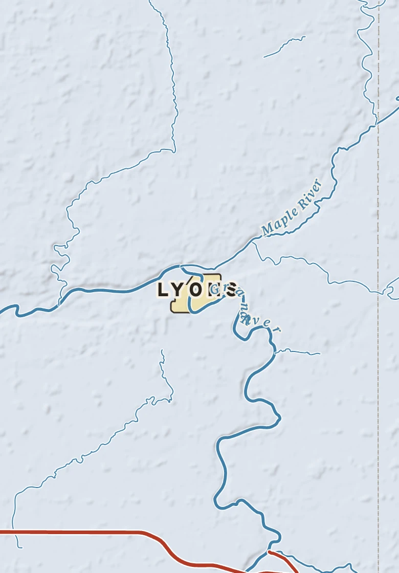 Atlas plate of Lyons, Michigan.