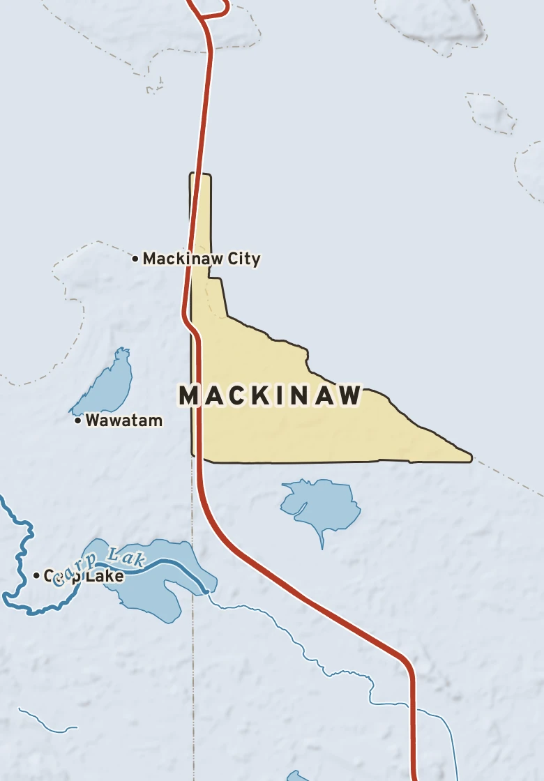 Atlas plate of Mackinaw, Michigan.