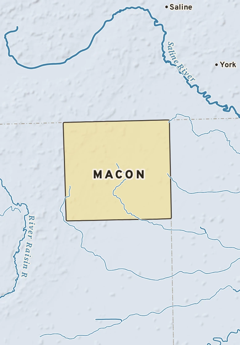 Atlas plate of Macon, Michigan.