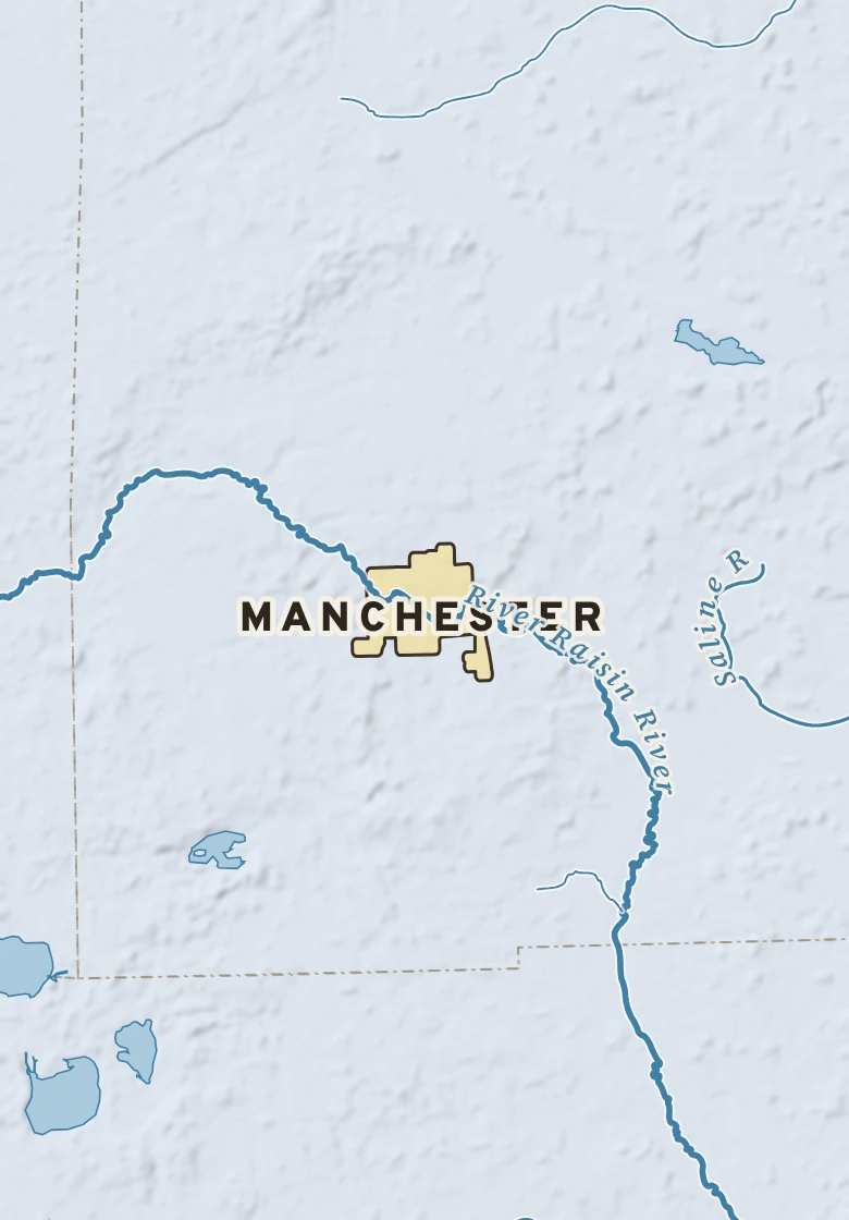 Atlas plate of Manchester, Michigan.