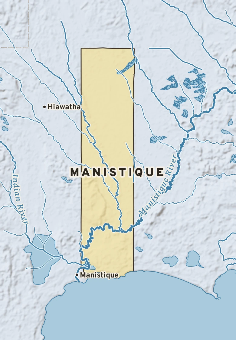 Atlas plate of Manistique, Michigan.