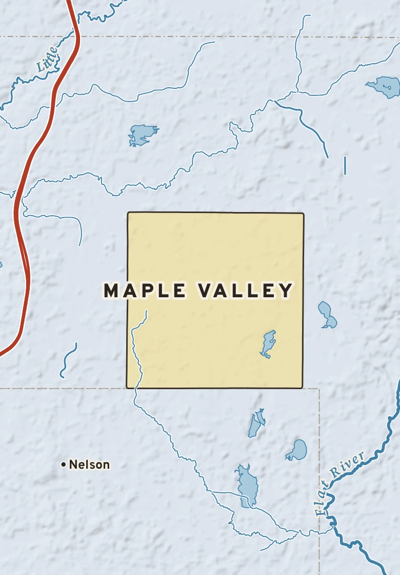 Atlas plate of Maple Valley, Michigan.